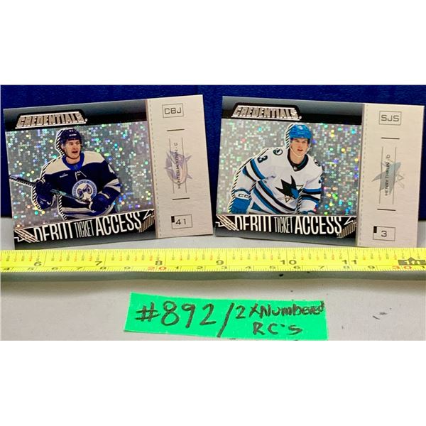NHL HOCKEY - 2 x Credentials Debut Ticket Access Gold and Silver Rookie Cards - Henry Thrun