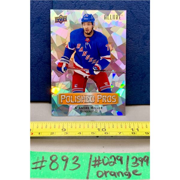 NHL HOCKEY - 2023-24 Polished Pros K'Andre Miller Orange Cracked Ice #029/399