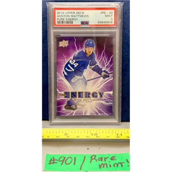 NHL HOCKEY - 2019 UD Auston Matthews Pure Energy PSA Graded 9 MINT