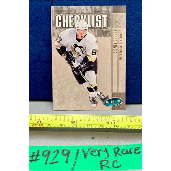 NHL HOCKEY - Sidney Crosby Rare Parkhurst Team Checklist Rookie Card