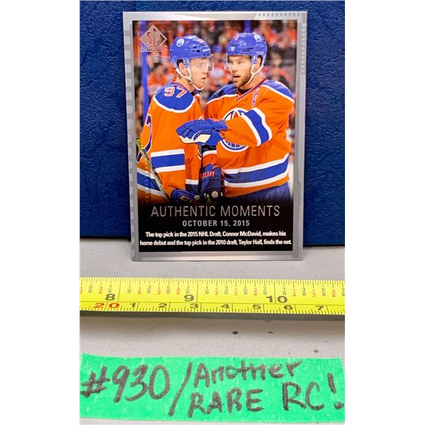 NHL HOCKEY - Connor McDavid & Taylor Hall Authetic Moments 2015 Rookie Card