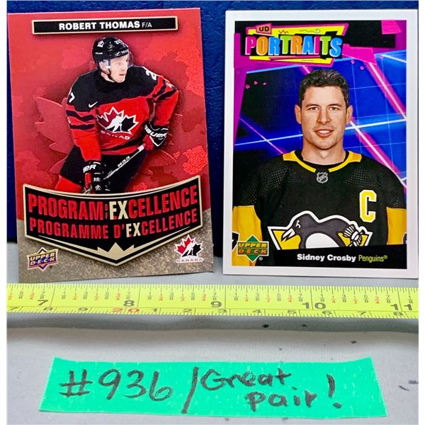 NHL HOCKEY - Program of Excellence Red Foil Thomas & Sidney Crosby Portaits Cards
