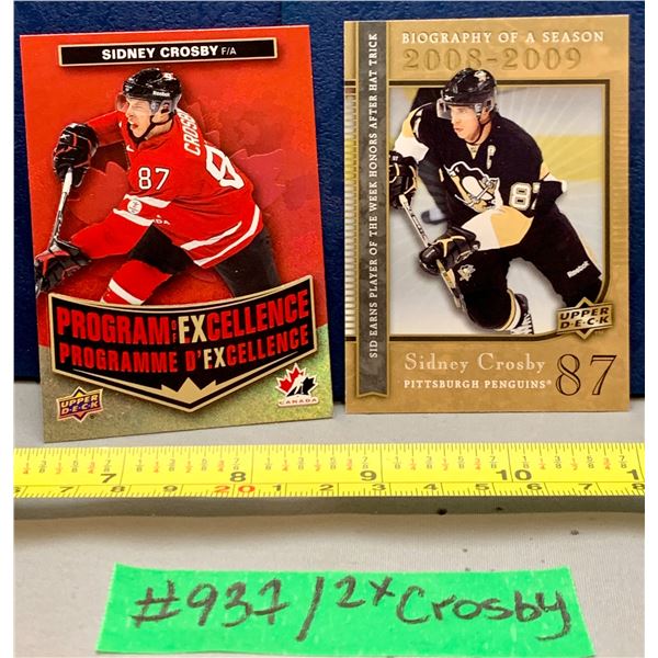 NHL HOCKEY - 2 x Rare Sidney Crosby Cards - Red Foil Tim Hortons!