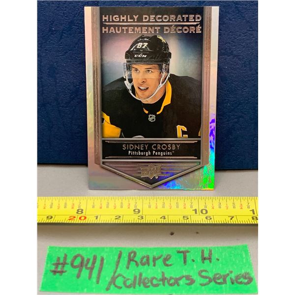 NHL HOCKEY - Very rare Sidney Crosby Tim Hortons Highly Decorated Gold Foil Card 2019