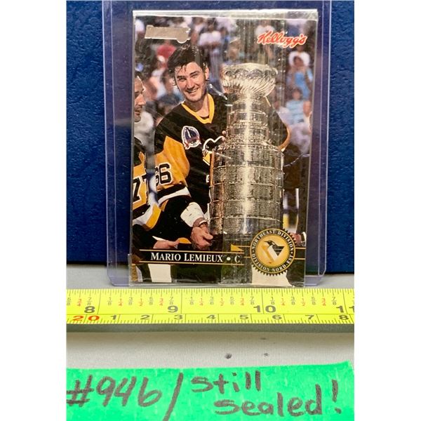 NHL HOCKEY - Rare Sealed Mario Lemieux Kellogg's Stanley Cup Card!
