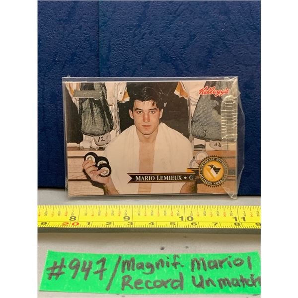 NHL HOCKEY - Rare Sealed Mario Lemieux Kellogg's Scores EVERY TYPE OF GOAL Card!