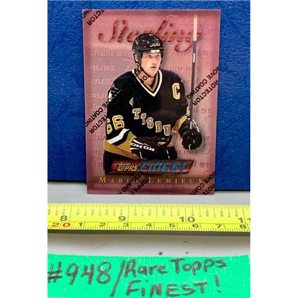 NHL HOCKEY - Rare Unpeeled Topps Finest STERLING Mario Lemieux Card