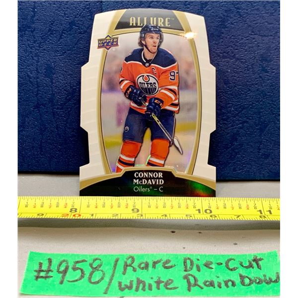 NHL HOCKEY - Connor McDavid Rare Die-Cut Allure White Rainbow Card