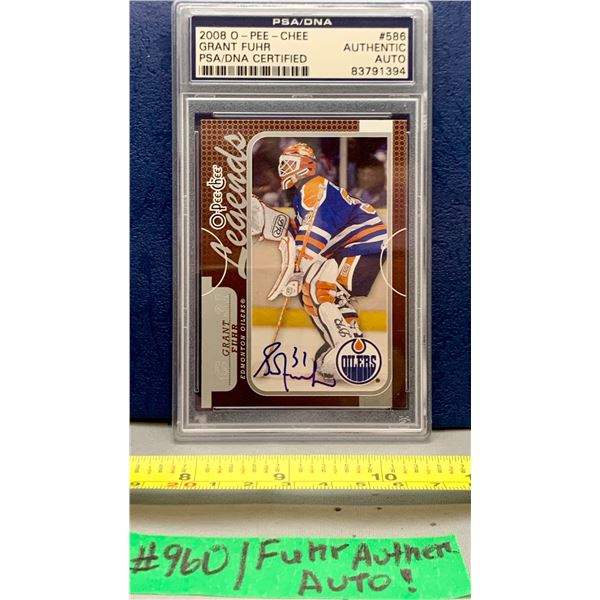 NHL HOCKEY - 2008 Grant Fuhr PSA Certified Autographed OPC Legends Card!