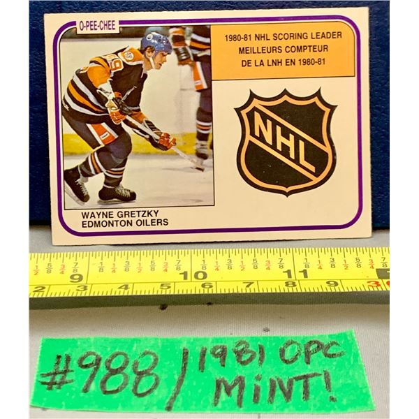 NHL HOCKEY - Wayne Gretzky Vintage OPC 1981 Card High Grade!