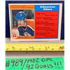 Image 1 : NHL HOCKEY - Wayne Gretzky Vintage OPC 1982 "92 Goals!" Rare Card