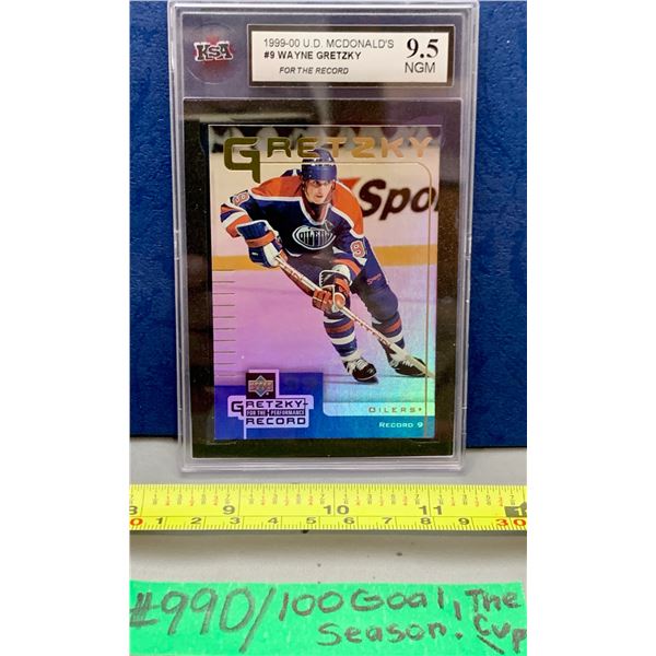 NHL HOCKEY - Wayne Gretzky 1999 U.D For the Record Foil Holo Graded KSA 9.5