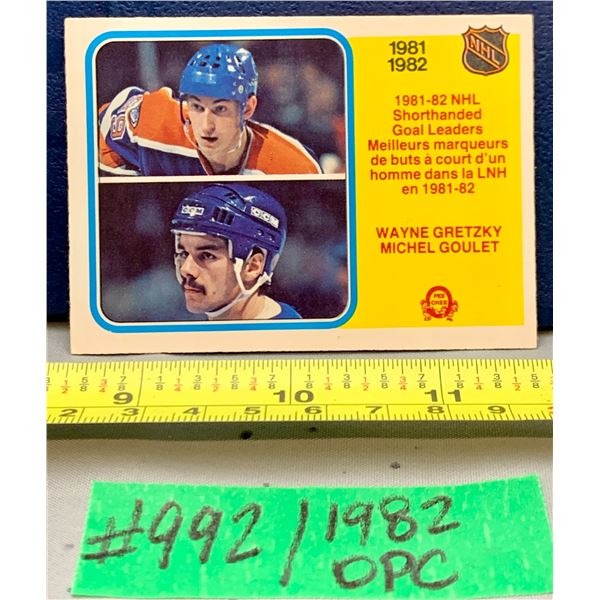 NHL HOCKEY - Wayne Gretzky Vintage OPC 1982 Rare Card! High Grade!