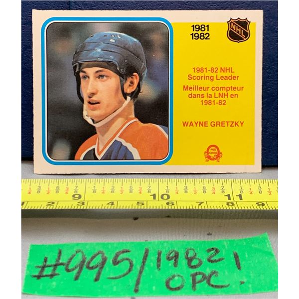 NHL HOCKEY - Wayne Gretzky Vintage OPC 1982 SCORING LEADER Card! MINT!