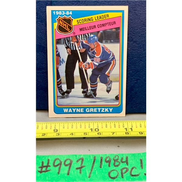 NHL HOCKEY - Wayne Gretzky Vintage OPC 1984 - 205 POINTS Card! MINT!