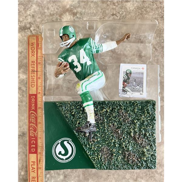 1008- George Reed limited edition collectible. With stamp. Sask Roughriders.