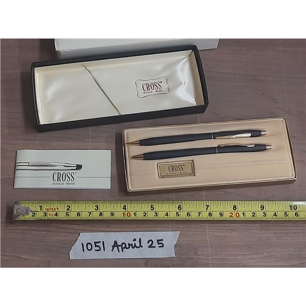 Vintage Cross Classic Black Pen And Pencil Set.