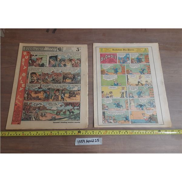 1948 Winnipeg Free Press Weekly Comic Strip and 1966 Saskatoon Star Pitoenix Comic Strip.