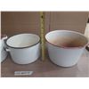 Image 4 : (3) Enamel Pots.