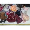 Image 2 : Collection of Vintage Doll Clothes of Different Sizes In Pink Case.