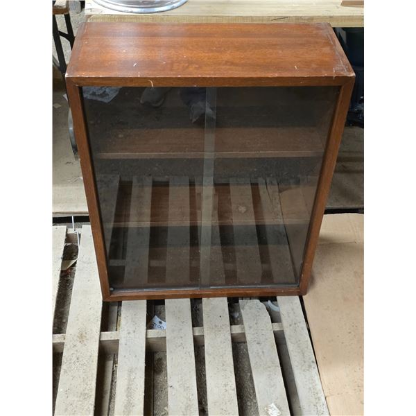 Book cabinet with 2 glass sliding doors- 28" by 12" by 34"H