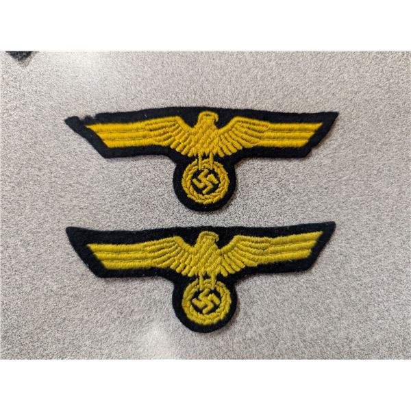(2) Vintage German WWII Embroidery Badges