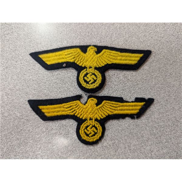 (2) Vintage German WWII Embroidery Badges