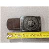 Image 3 : Vintage GOTT MITUNS Nazi Germany Belt Buckle w/ Some Leather Belt Left On