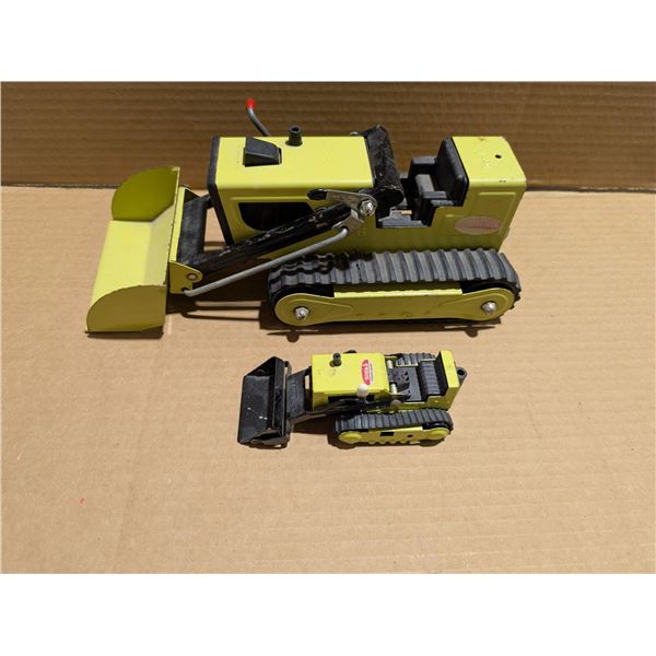 (2) Vintage Tonka Bulldozers (Made in Canada) Small and Large one