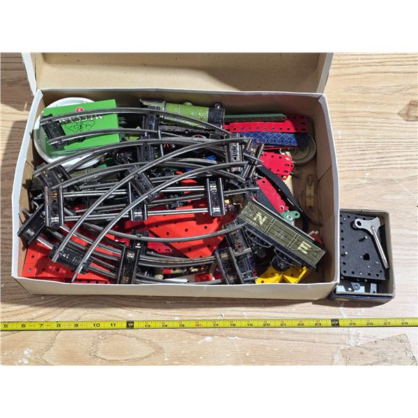 Meccano set with trains and tracks