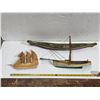 Image 1 : 3 wooden hand crafted boats