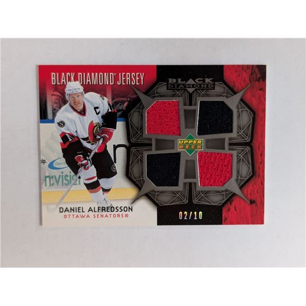Black Diamond Jersey 02/10 Daniel Alfredsson Ottawa Senators 2007/08 UD Hockey Card