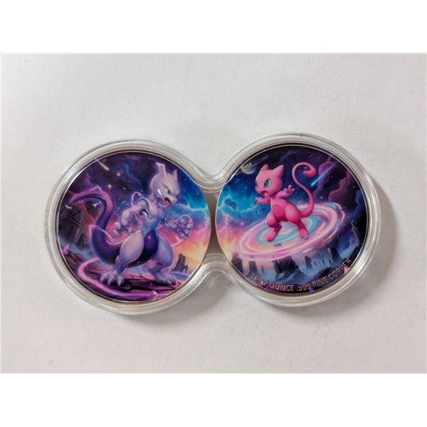 (2) 1 Troy Ounce .999 Fine Copper Coins (Pokemon Ai Art) (Unverified)