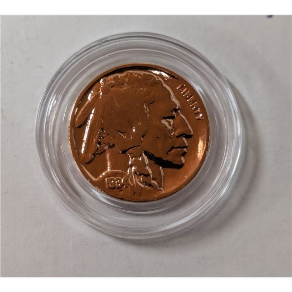 (Unverified) 24K Rose Gold Gilded Copper United States America E Pluribus Unum 5 Cent Coin 1936