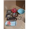 Image 1 : Box of Misc. Dishes, trays, and etc. As Shown