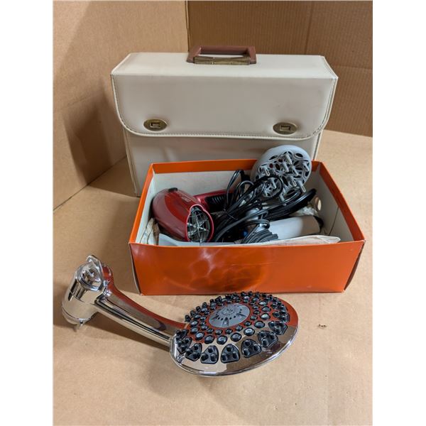 Lot of Hair Dryers, Curling Iron , and Shower Head