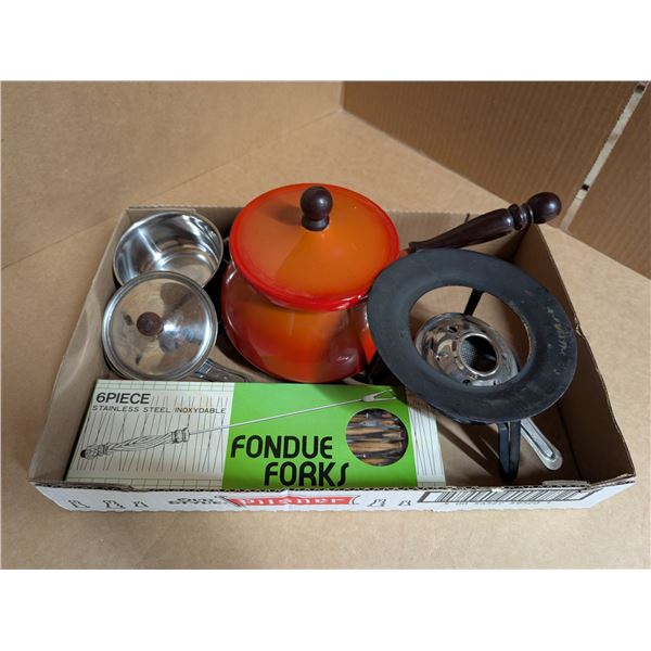 Box of Camping Cookware As Shown