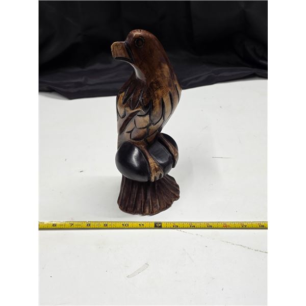 Wood eagle statue- 12"H