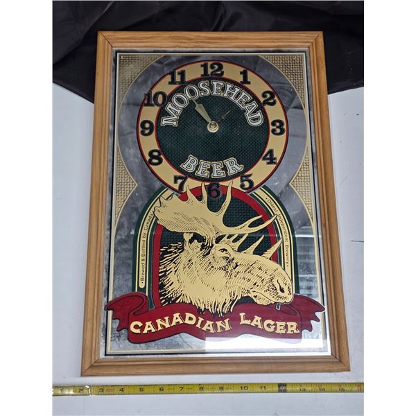 Moosehead  beer clock-13" by 19"