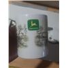 Image 3 : John Deere Nostalgic 11 oz Coffee Mug Set by Gibson, featuring four different agricultural-themed de