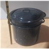 Image 1 : Vintage Granite Ware 3-in-1 enameled steel stock pot with blancher and lid.