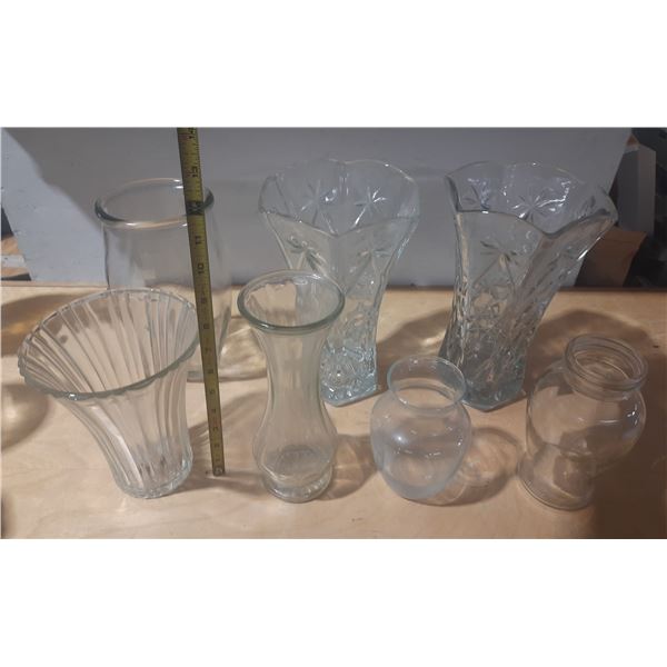 Vintage and antique glass collectibles, likely featuring patterns such as starburst, sunburst, or St