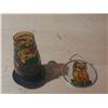 Image 1 : Vintage miniature amber glass oil lamp and Vintage stained glass suncatcher ornament depicting an ow