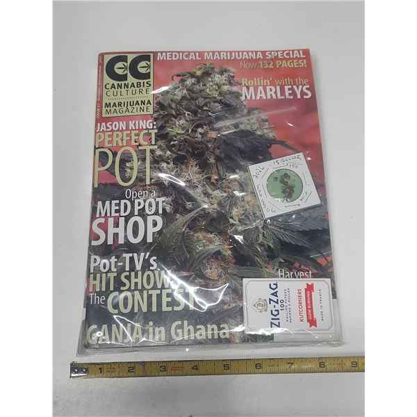 Cannabis Culture Magzine, Seeds, Zig - Zag Rolling Paper and Rolling Tray.