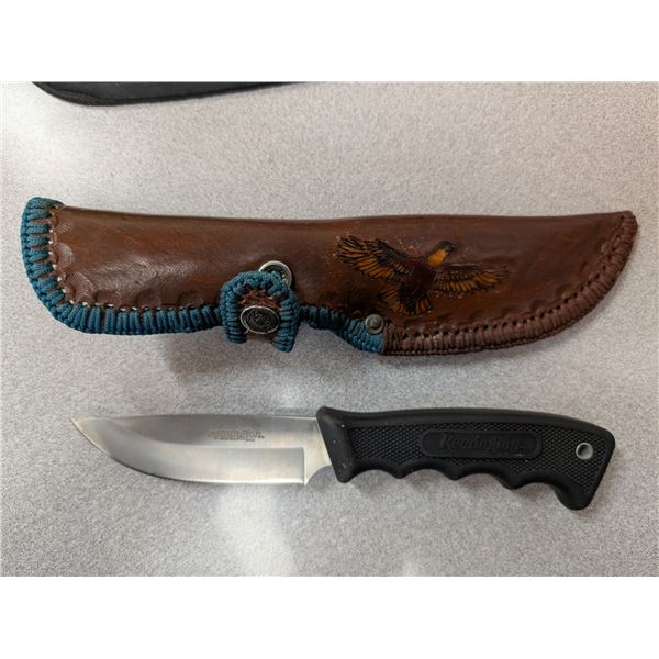 Remington Sportman Series 5" Blade w/ Leather Sheaf w/ Eagle Design