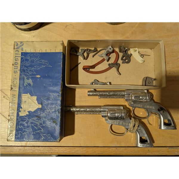 (2) Vintage Lone Rider Buzz Henry Toy Pistols w/ Parts