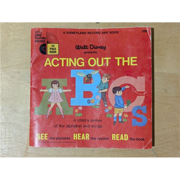 Vintage Disneyland "Acting out the ABCs" Book/Record