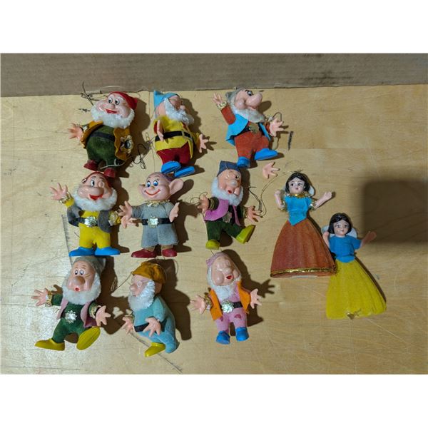 Lot of Vintage Snow White and Dwarfs Ornaments