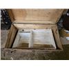 Image 2 : Steamer trunk- good condition- needs stain/varnish- 38" by 21" by 24"H