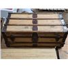 Image 1 : Steamer trunk- good condition- needs stain/varnish- 34" by 19" by 12"H
